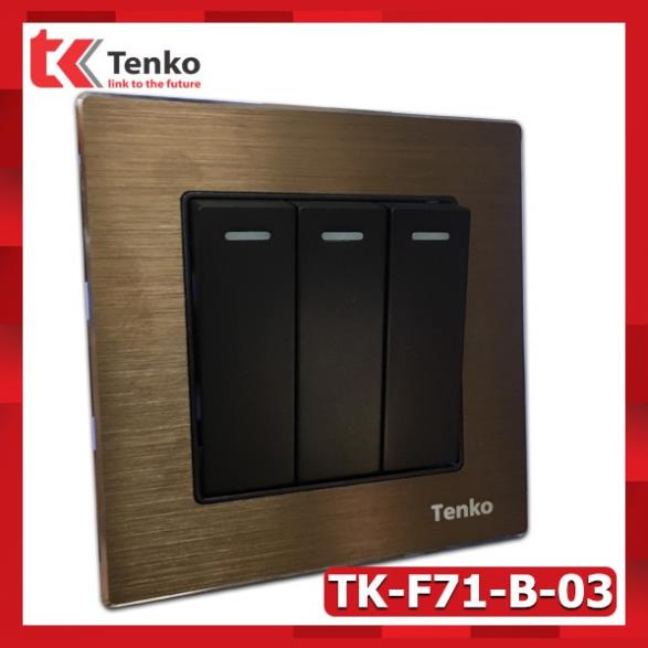 Công Tắc Điện Âm Tường Kim Loại Xước Cao Cấp - Màu Nâu Tenko TK-F71-B-01 Brown