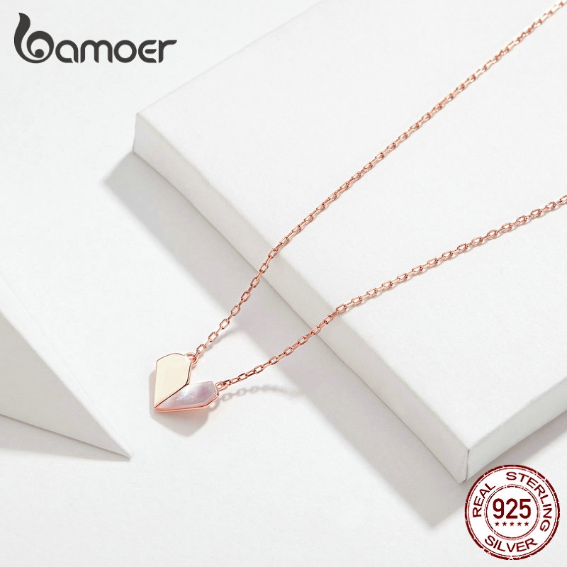 BAMOER Vòng cổ  Bạc 925 Mặt Vỏ Sò SCN330