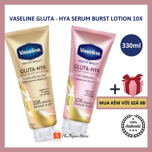 (Tuýp to-Hàng siêu thị Thái)Dưỡng thể Vaseline Healthy Bright Gluta HYA Serum Burst Lotion 10X Thái Lan | BigBuy360 - bigbuy360.vn