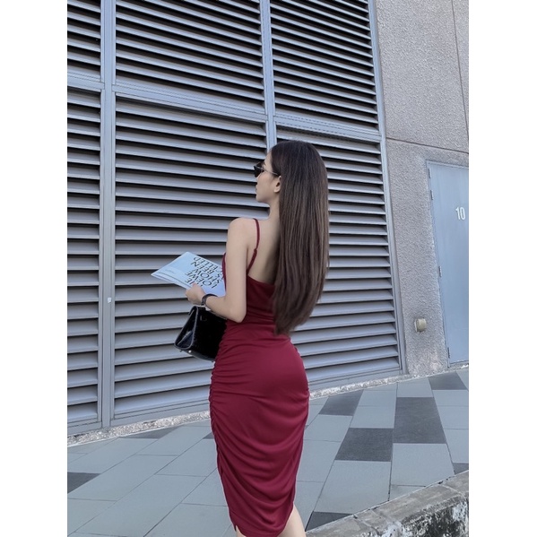 Đầm Midi Ôm Nhún Sườn Yoona