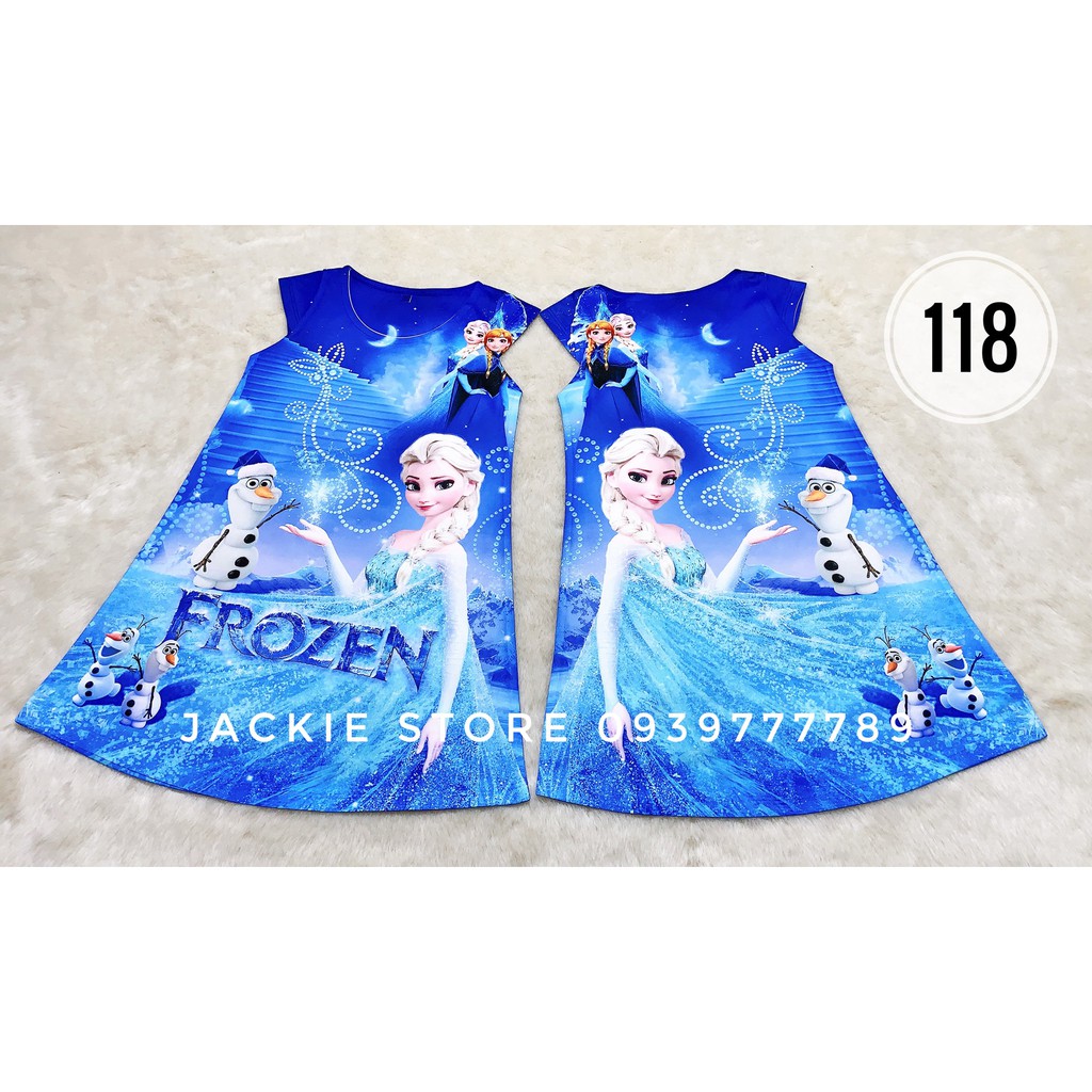 Váy đầm Elsa - Olaf xanh