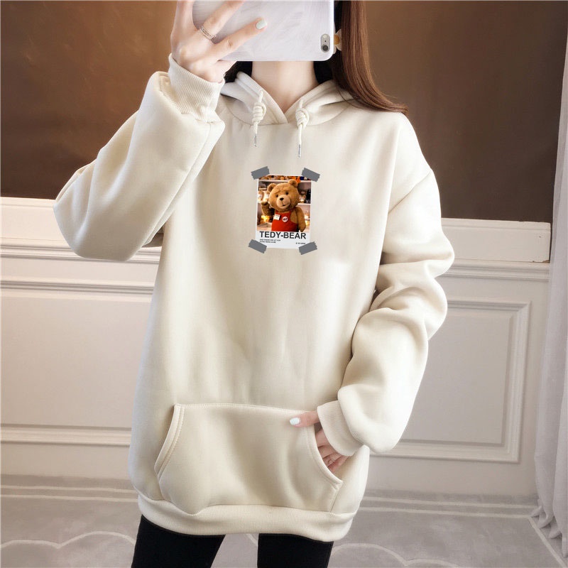 Áo Hoodie Nỉ Trơn Unisex basic áo khoác nỉ trơn nam nữ form rộng Gấu dumb DC288 - Haihaishop