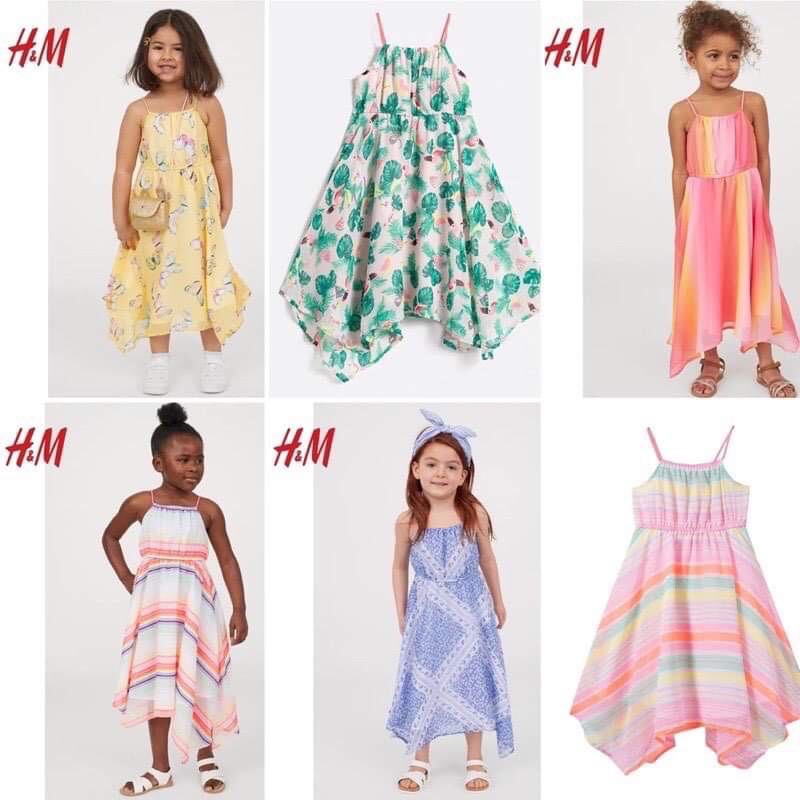 Đầm maxi voan bé gái HM xuất xịn