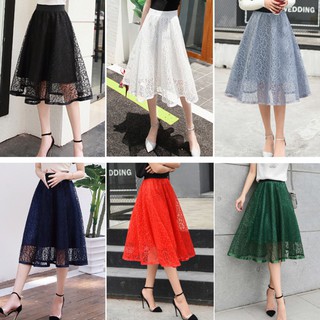 Chấn váy ren xoè xếp ly