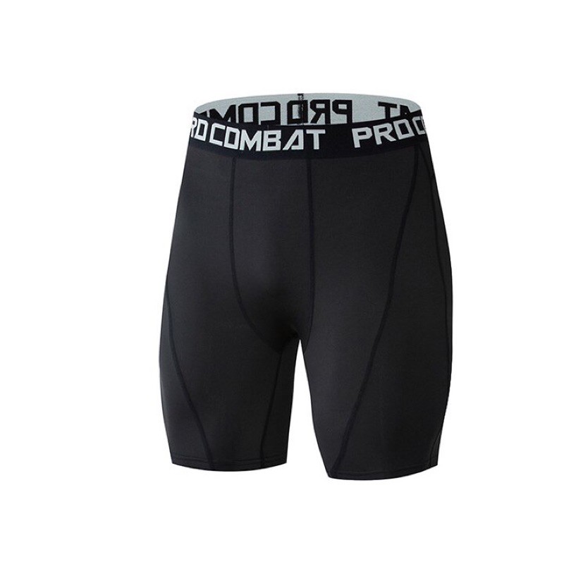 Quần Legging thể thao nam PRO COMBAT Dáng ngắn - Quần giữ nhiệt nam dạng đùi chuyên GYM Bóng Rổ Đá Banh QL01