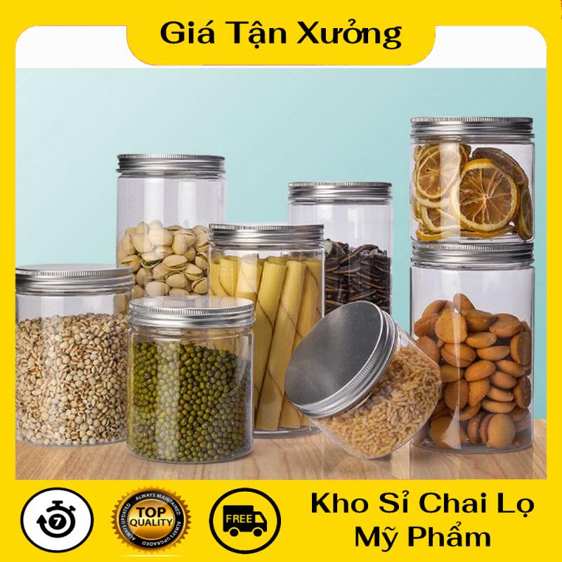 Hủ Đựng Kem ✿ TRÙM SỈ ✿ Hũ nhựa pet trong Nắp Nhôm 50g 100g 200g 250g 500g đựng mỹ phẩm, thực phẩm, đồ khô, ngũ cốc
