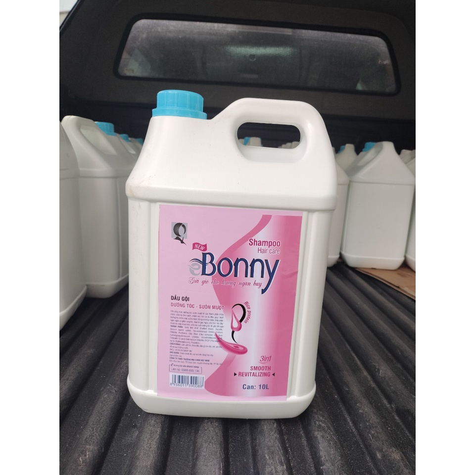 Can dầu gội 10 lít BONNY hương nước hoa dùng cho khách sạn, nhà nghỉ giúp nuôi dưỡng tóc suôn mượt chắc khỏe, Can 10L