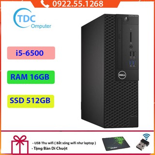 Case máy tính dell optiplex 3050 sff core i5 6500 ram 16gb,ổ cứng ssd nvme 512gb. tặng bàn di chuột + usb thu wifi