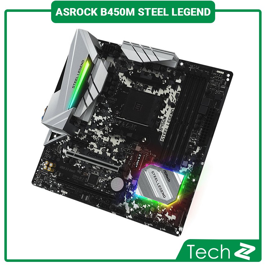 Mainboard ASROCK B450M STEEL LEGEND (AMD B450, Socket AM4, m-ATX, 4 khe RAM DDR4)