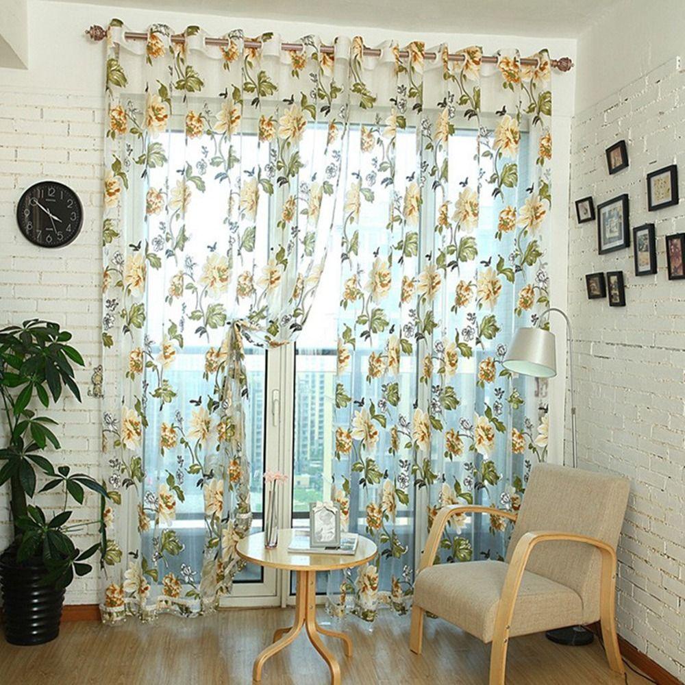 Rèm Cửa Sổ Thêu Hoa 100 * 200cm