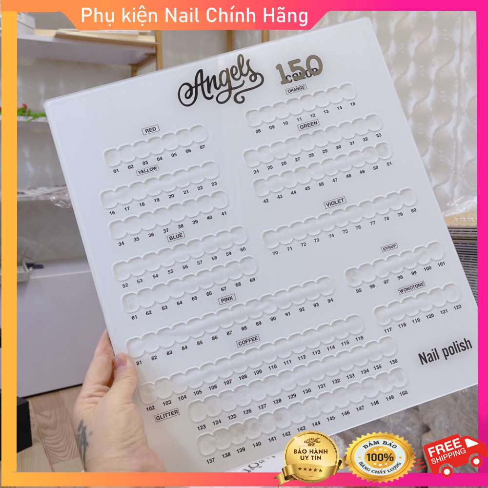 Khung móng vuông, bảng màu nail, bảng màu lẻ kèm móng và chân.