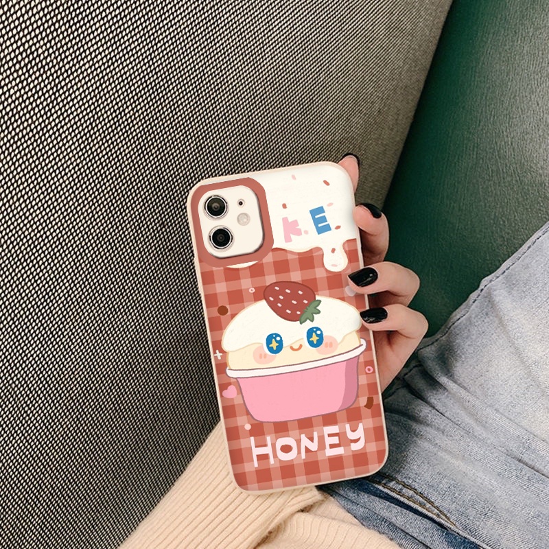 Ốp lưng iphone bảo vệ camera hình bánh cake honey cho ốp lưng iPhone 13 Pro Max 12 11 X XR Xs Max 7Plus 8Plus