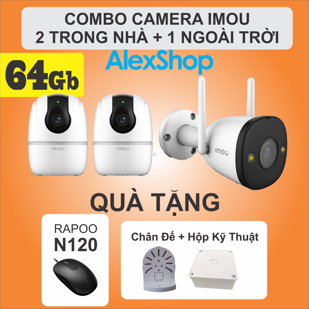 [64Gb] Combo 2 Camera Imou A22 và 1 F22 FullHD Trong Nhà Ngoài Trời - Quà Tặng Hấp Dẫn