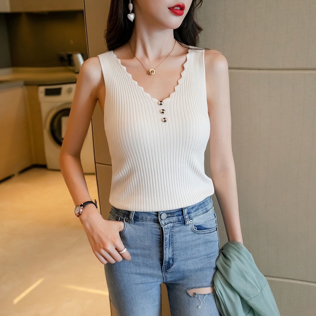 Áo không tay cổ chữ v thời trang mùa hè quyến rũ cho nữ | BigBuy360 - bigbuy360.vn