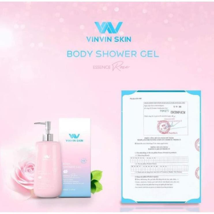 SỮA TẮM DƯỠNG TRẮNG DA HÀN QUỐC CHIẾT XUẤT HOA HỒNG - VINVIN SKIN TRẮNG HỒNG TỪ BÊN TRONG, NGĂN NGỪA LÃO HÓA DA.