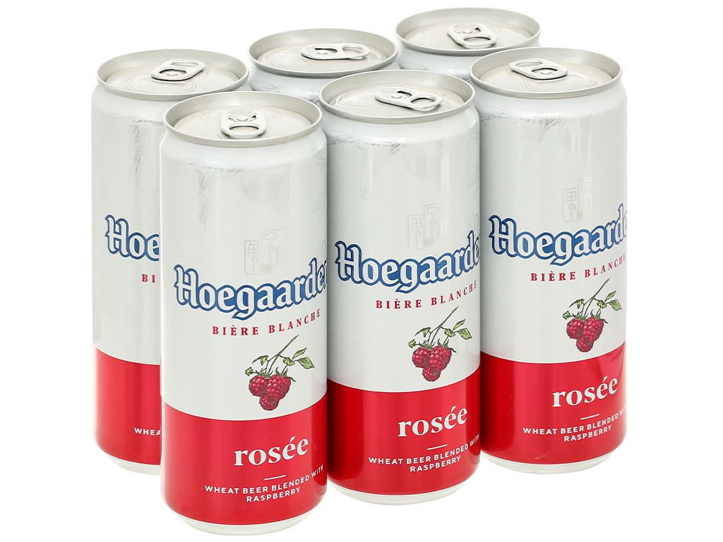 Bia Hoegaarden rosée thùng 24 lon  / Lốc 6 lon Bia Bỉ Hoegaarden hoa hồng 330ml