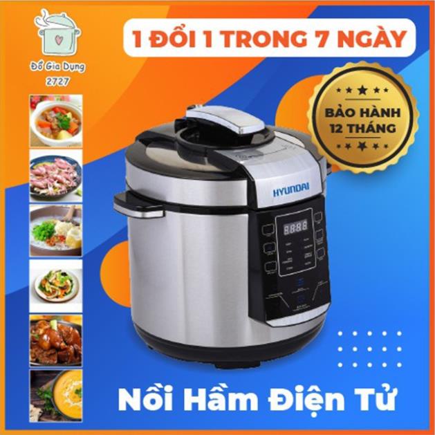 Nồi Áp Suât Huyndai, Nồi Áp Suất Điện Tử Dung Tích 6 LÍT An Toàn và Tiết Kiệm Thời Gian. bảo hành 12 tháng. HDE 2500S