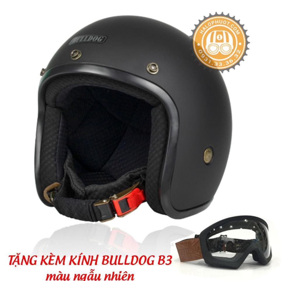 SIÊU RẺ Nón bảo hiểm 3/4 Bulldog Bravo (tặng 1 kính Bulldog B3 + balo Bulldog) FREE SHIP