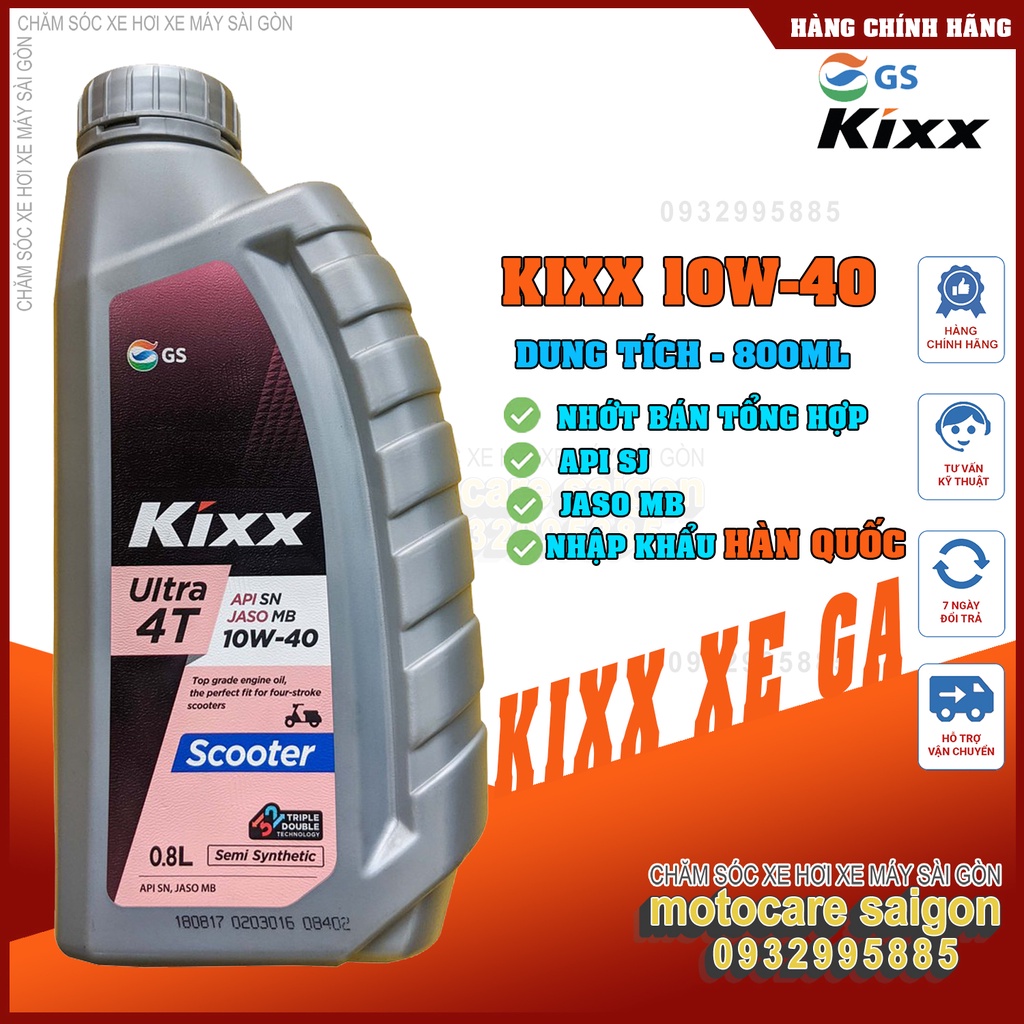 Nhớt xe tay ga Kixx Ultra 4T Scooter 10W40 800ML