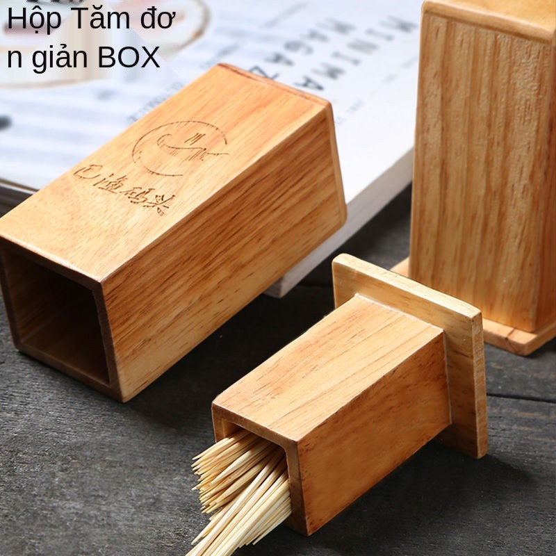 hộp đựng tăm nhà sáng tạo bằng gỗ tre tiện lợi phòng khách ăn bàn hàng ngăn tùy chỉnh LOGO