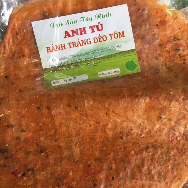 Bánh tráng dẻo tôm Anh Tú [Combo 10 bịch tiết kiệm ] 1 bịch 300gr cay cay dẻo dẻo dai dai