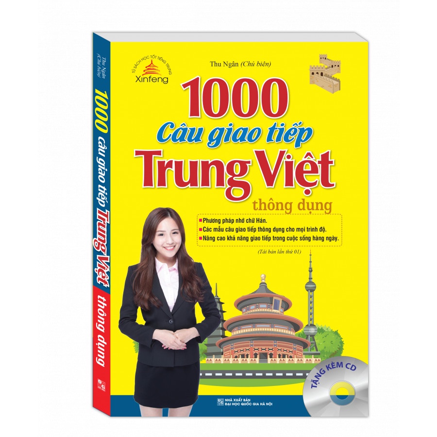 Sách - 1000 câu giao tiếp Trung Việt thông dụng (tái bản kèm CD)