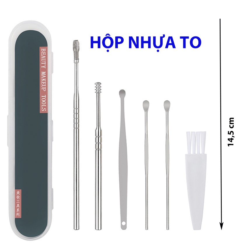 Bộ Dụng Cụ Lấy Ráy Tai Cao CẤp - Bộ Ráy Tai Chuyên Nghiệp 6 Món Giúp Ngoáy Tai, Lấy Ráy Tai Kèm Hộp Đựng - G63