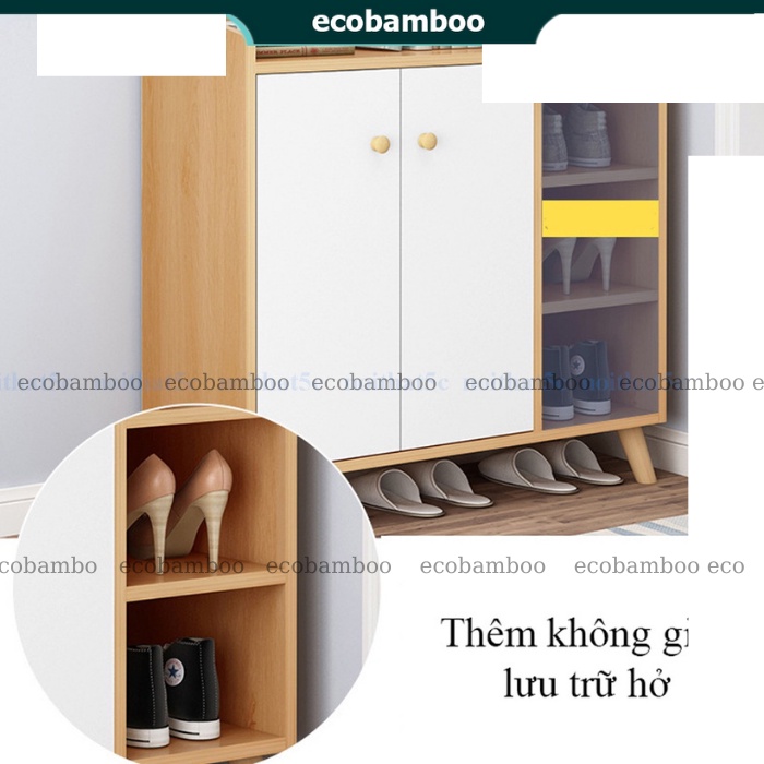 Tủ giày gỗ MDF chống xước, Kệ giày nhiều tầng có cánh tủ chống bụi màu sắc sang trọng mẫu cải tiến nhất