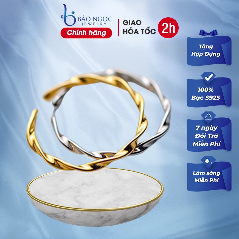 Nhẫn bạc nữ tròn trơn dạng xoăn dễ thương - N2627 - Bảo Ngọc Jewelry