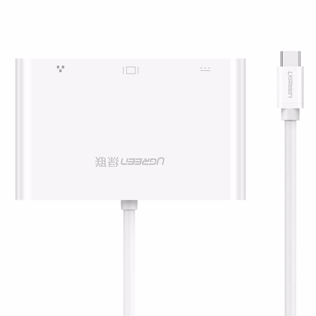 Cáp chuyển đổi USB Type C sang VGA + Hub USB 3.0 và USB2.0 UGREEN US182 30439