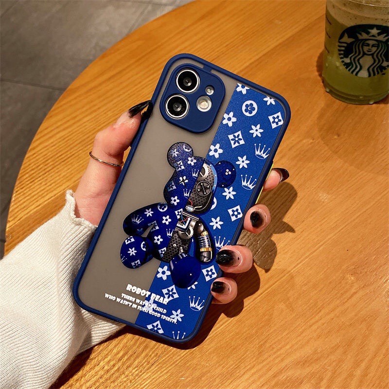 Ốp Iphone Lưng Nhám,Chống Bẩn Bảo Vệ Camera In Hình Gấu Kaws 7Plus,8Plus,x,xs,xsmax,11,11promax,12,12promax,13,13promax