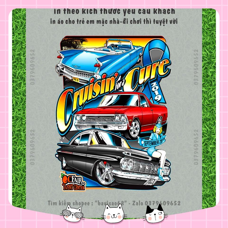 Hình ủi nhiệt Xe đua tốc độ Cruisin for a Cure nhiều kích thước