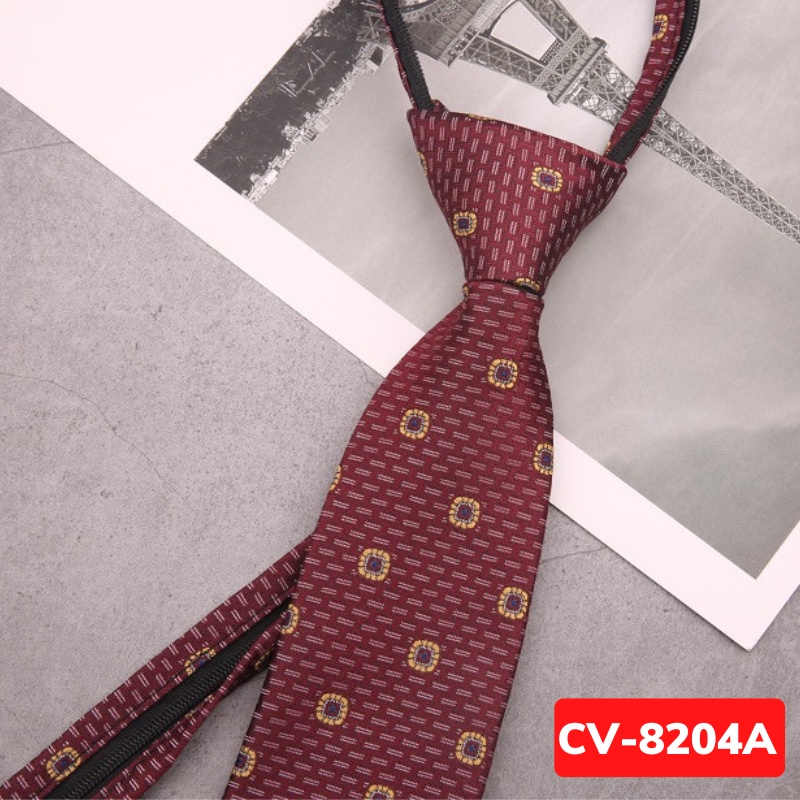 Cà vạt Nam bản to 8cm phong cách lịch sự, chững chạc, Cravat thắt sẵn, Calavat chú rể, Cavat công sở, dự tiệc CV-8204