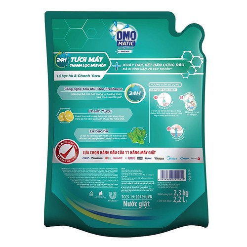 Nước Giặt OMO Matic Khử Mùi Cho MÁY GIẶT GÓI NHỎ SIÊU TIẾT KIỆM 150g