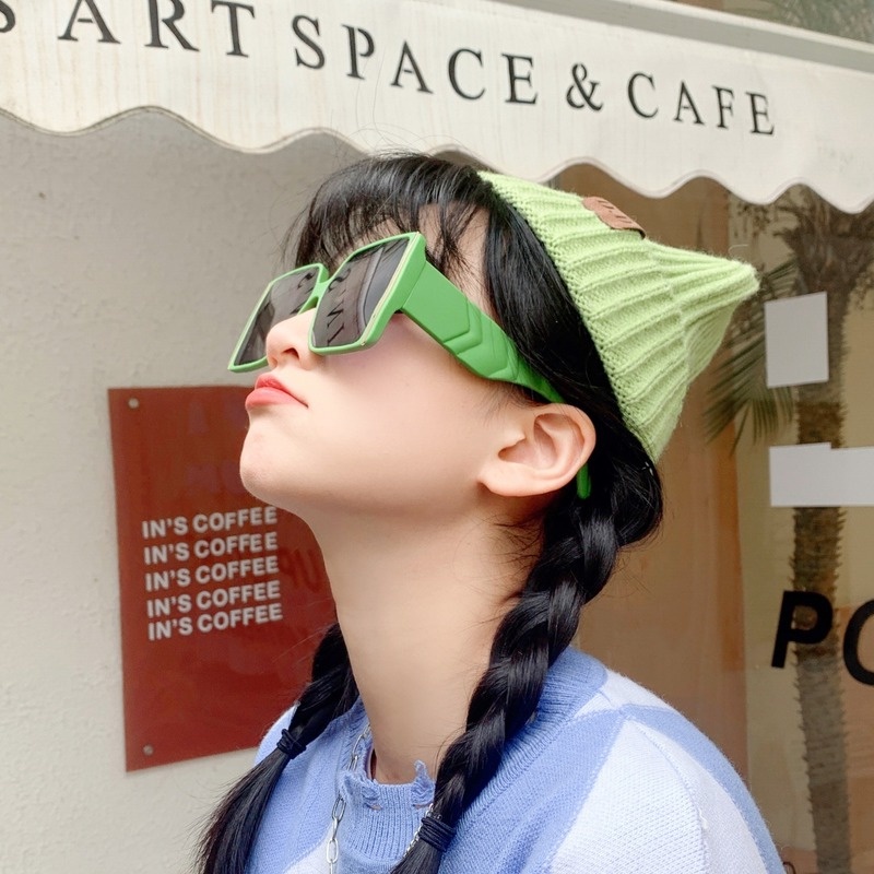 Kính Mát Bản To Tròng To Màu Sắc Ngọt Ngào Thời Trang Phong Cách Phương Tây