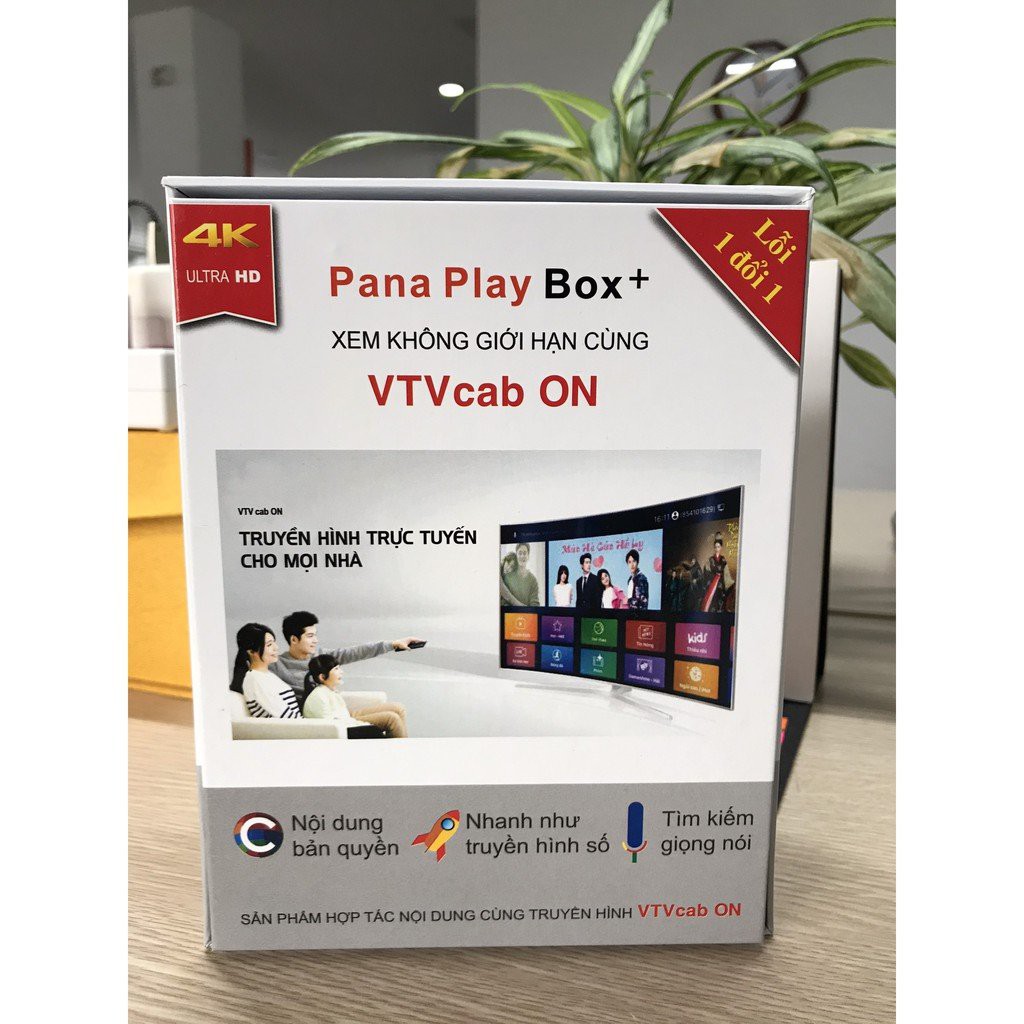 Đầu Androi Tivi Pana Play Box  Pana box Play +, RAM 4G, hỗ trợ tìm kiếm giọng nói, bảo hành 12 tháng