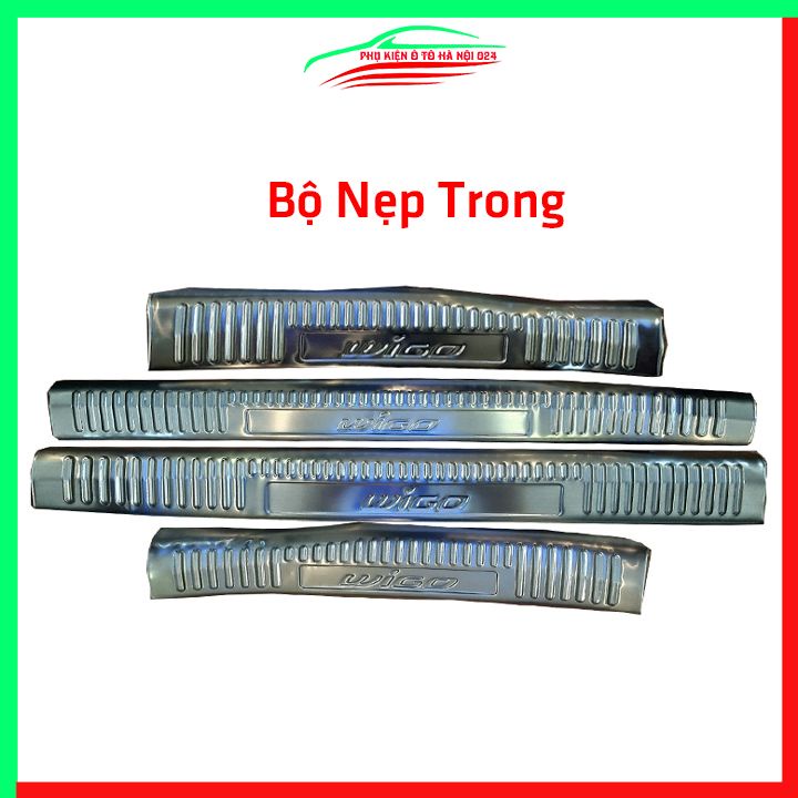 Bộ nẹp bước chân inox ô tô Wigo 2018-2021 chống trầy làm đẹp ô tô