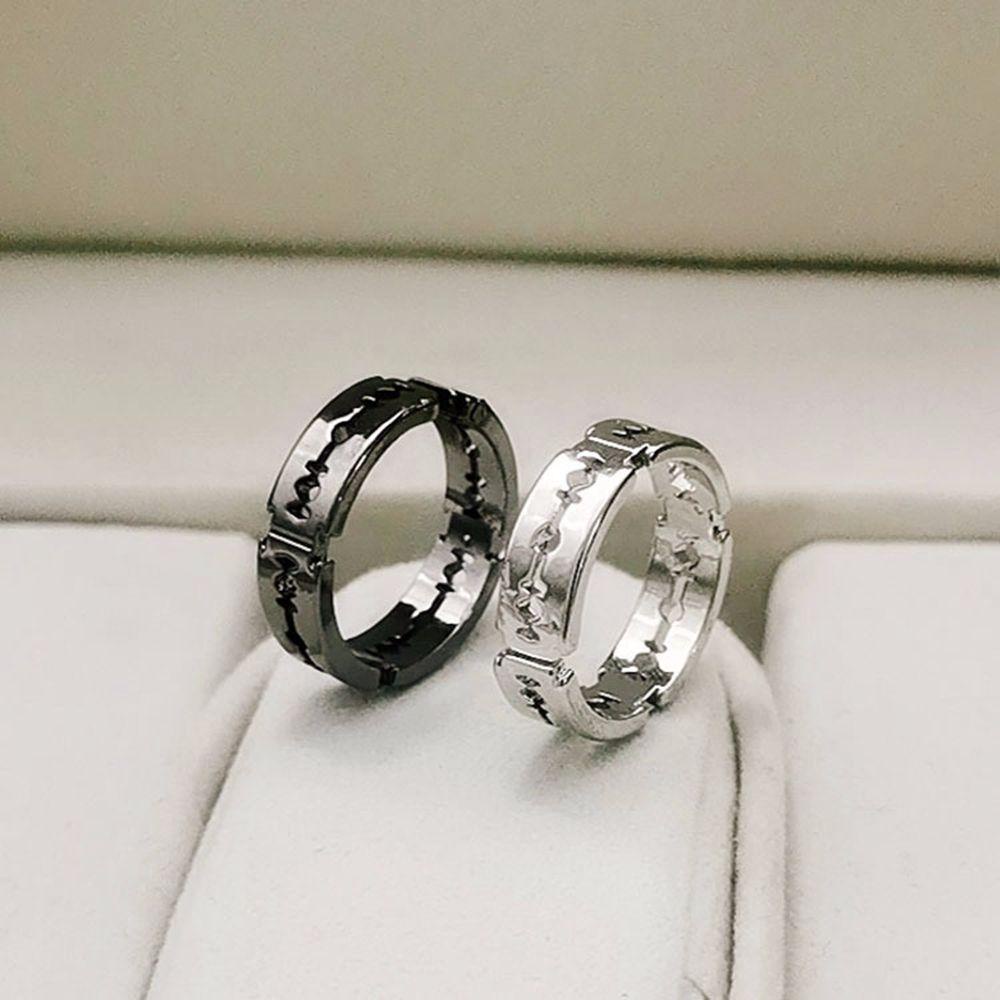 Nhẫn Hợp Kim Họa Tiết Nhịp Tim Độc Đáo Cho Cặp Đôi