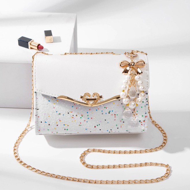 Túi Đeo Chéo T19 Khóa Trái Tim Màu Trắng