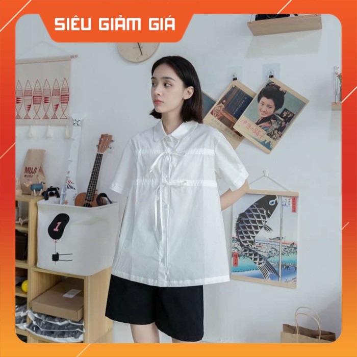áo sơ mi nữ ngắn tay học sinh freeship 50k bao đổi trả