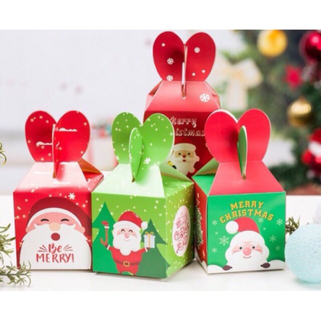 Hộp quà noel mẫu mới 2020 - Trang trí cây thông, đựng quà tặng
