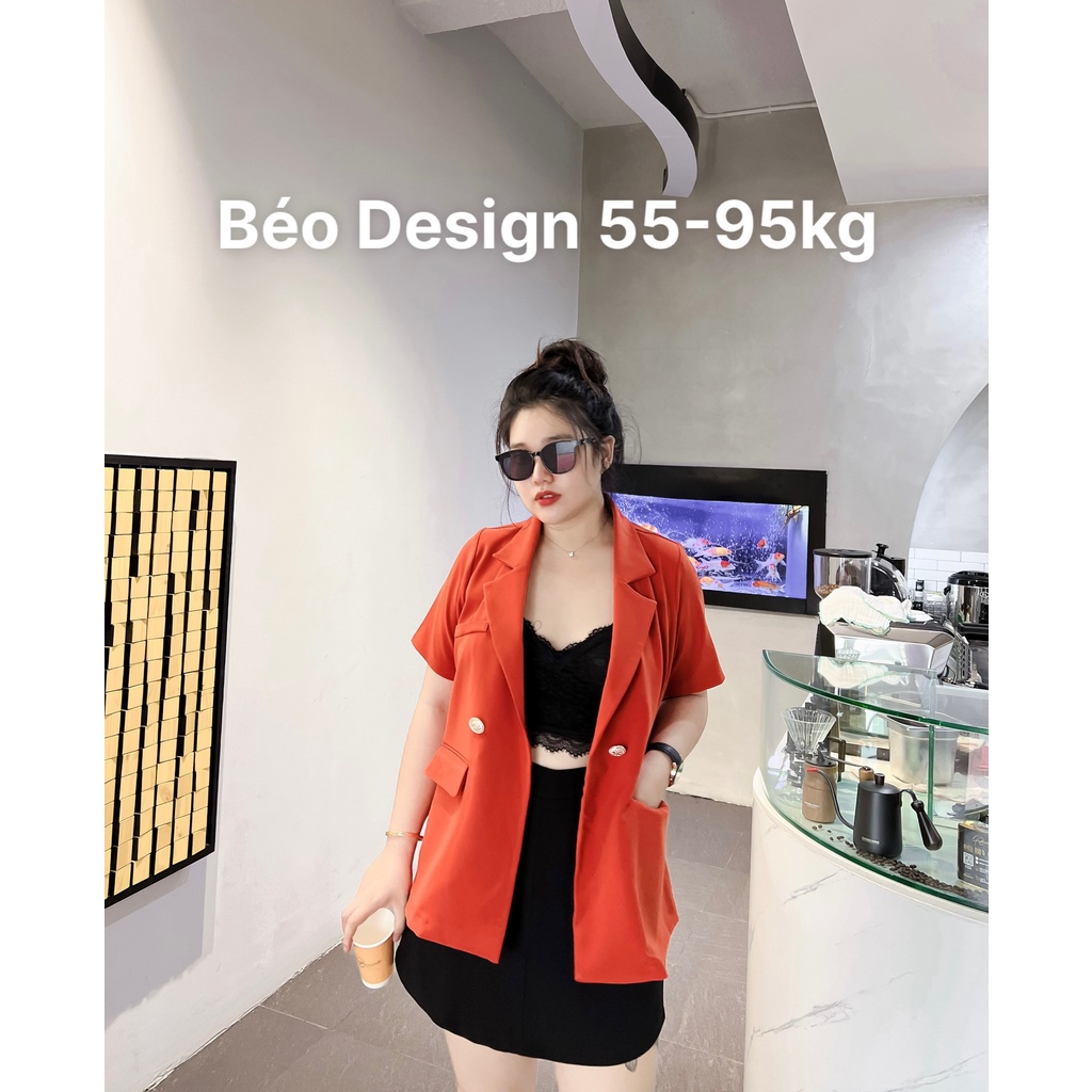 Áo khoác bigsize nữ Béo Design Áo vest ngắn tay 51kg đến 95kg