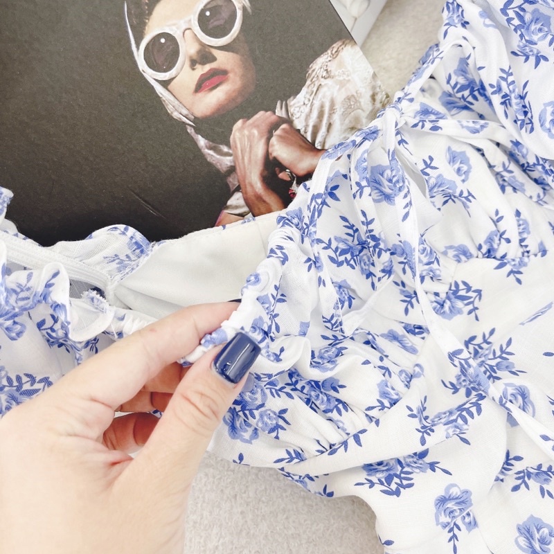 ĐẦM HOA ĐẮP CHÉO RÚT HÔNG