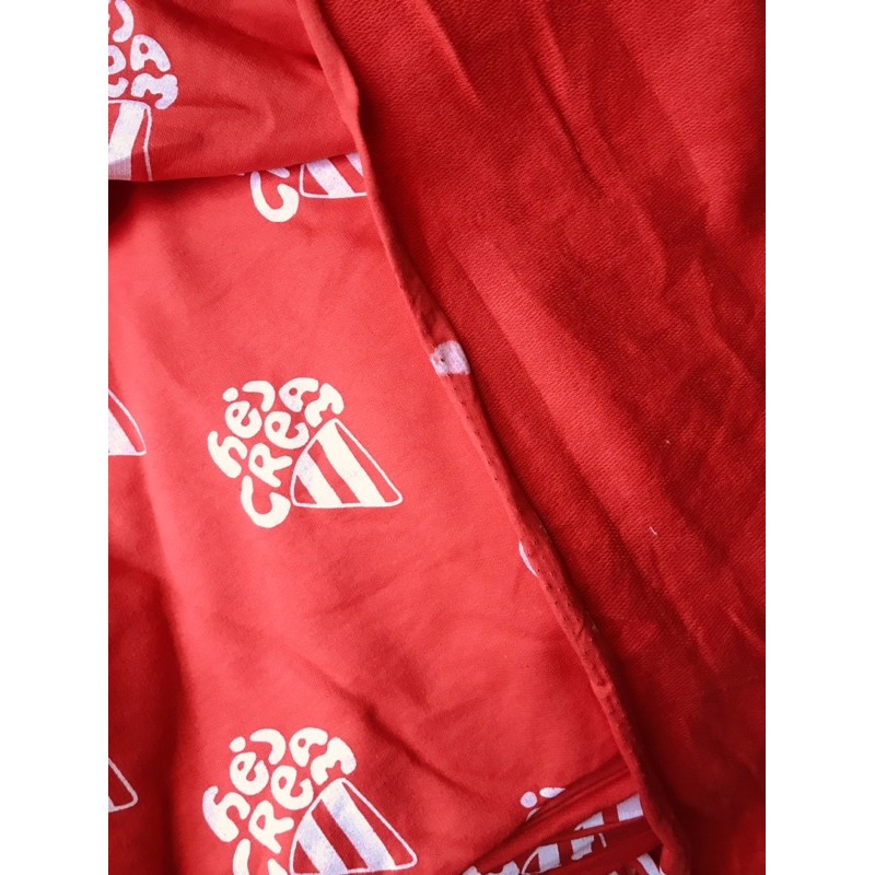 Vải thun cotton da cá Hàn 2c hình kem