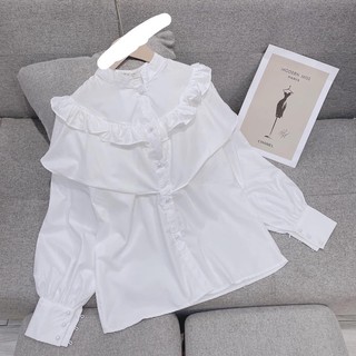 Sơmi bèo cổ tàu khuy ngọc