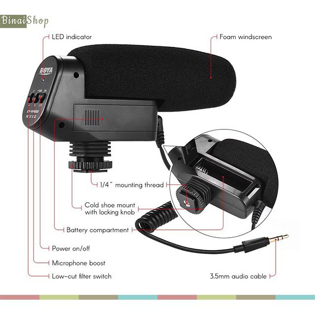 Boya BY-VM600 - Micro Shotgun Cho Máy Ảnh