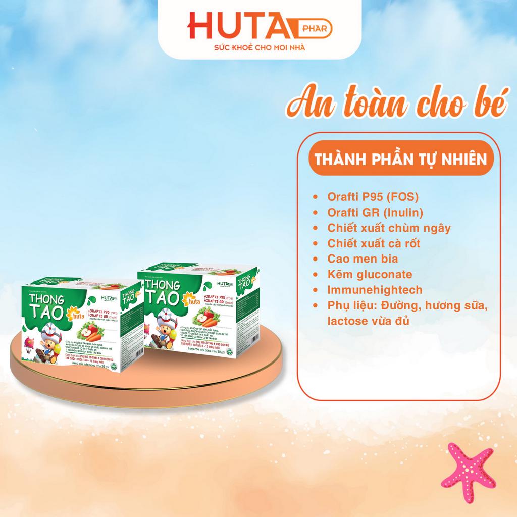 Cốm nhuận tràng Thông Táo HUTA PHAR  hỗ trợ tăng cường tiêu hóa, giảm nguy cơ táo bón.