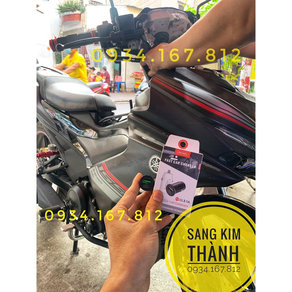 Cốc Sạc Điện Thoại 5v / 3.1A Cao Cấp Cho Xe YAMAHA. EX 155