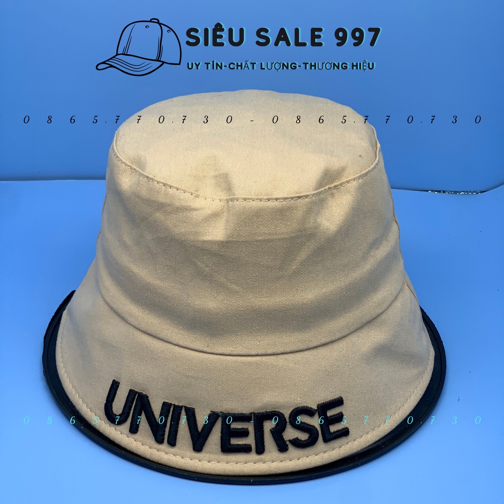NÓN BUCKET CỤP THÊU VÀNH UNIVERS THỜI TRANG NAM NỮ CAO CẤP PHONG CÁCH HÀN QUỐC