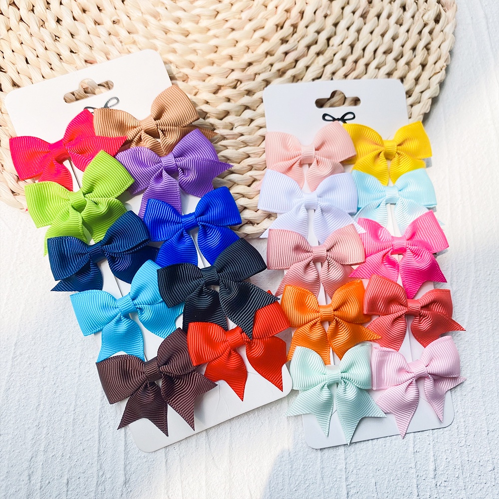 Set 10 kẹp tóc nơ KIDSBOWS nhiều màu dễ thương cho bé gái